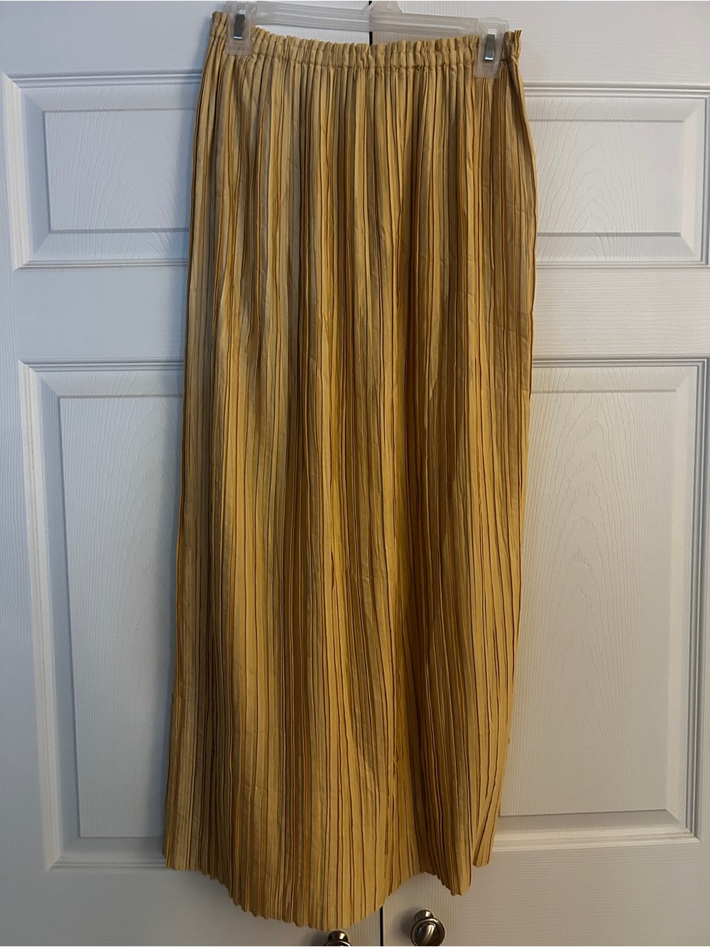 Banana Republic Pleated Gold Maxi Skirt
